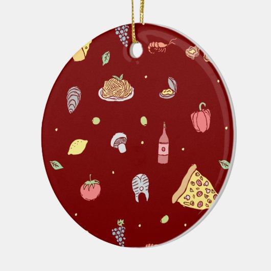 Italiaans voedselpatroon. Naadloze Italiaanse voed Keramisch Ornament (Links)