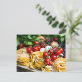 Italiaans voedselproduct, vers pasta Tomato Basil Briefkaart (Staand voorkant)