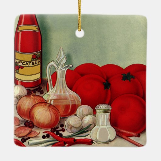  Italiaans voedseltomatenpuin Keramisch Ornament (Achterkant)