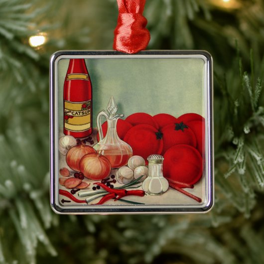 Italiaans voedseltomatenpuin Metalen Ornament (Boom)