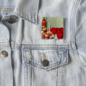 Italiaans voedseltomatenpuin Vierkante Button 5,1 Cm (In situ)