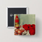 Italiaans voedseltomatenpuin Vierkante Button 5,1 Cm (Voorkant /achterkant)