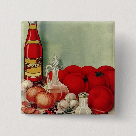 Italiaans voedseltomatenpuin Vierkante Button 5,1 Cm (Voorkant)