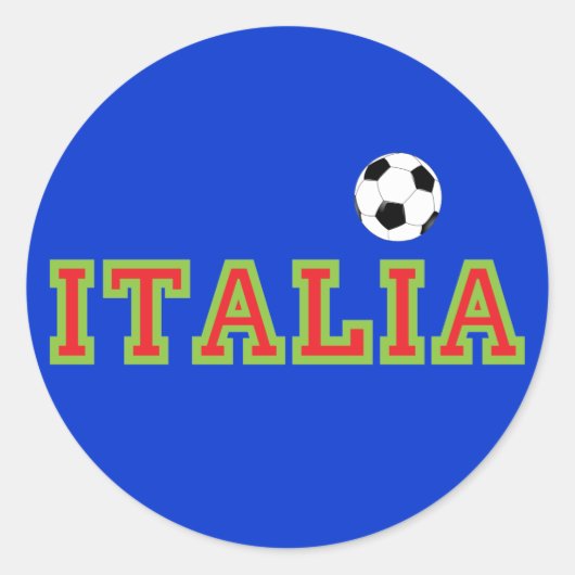 Italiaans voetbal ronde sticker (Voorkant)