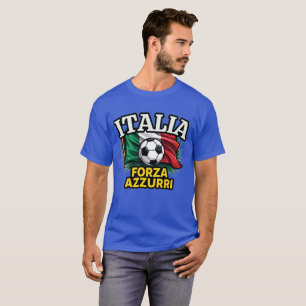 Italiaans Voetbalpassie – Forza Azzurri Vlag T-shirt