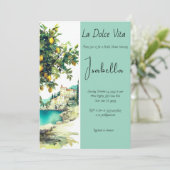 Italiaans Vrijgezellenfeest La Dolce Vita Kaart (Staand voorkant)