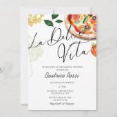 Italiaans Vrijgezellenfeest La Dolce Vita Pizzeria Kaart (Voorkant)