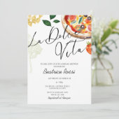 Italiaans Vrijgezellenfeest La Dolce Vita Pizzeria Kaart (Staand voorkant)