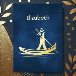 Italiaans Vrijgezellenfeest voor de marine en goud Folie Uitnodiging