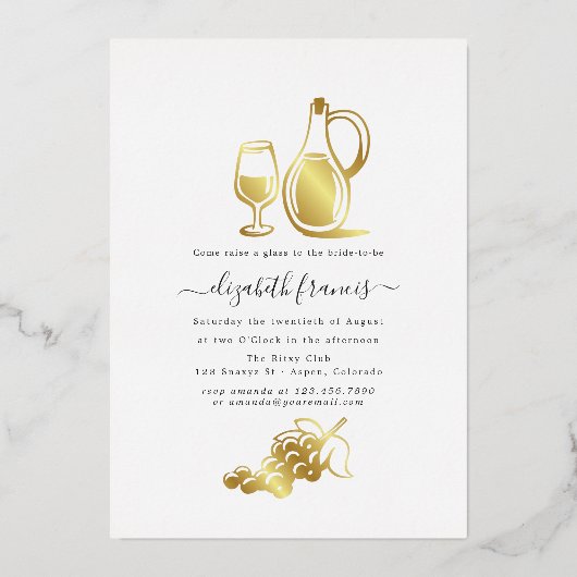 Italiaans Vrijgezellenfeest voor de marine en goud Folie Uitnodiging (Achterkant)