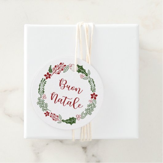 Italiaans Vrolijk Kerstfeest, Buon Natale, Aangepa Bedankjes Labels (In situ)