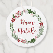 Italiaans Vrolijk Kerstfeest, Buon Natale, Aangepa Bedankjes Labels (Voorkant)