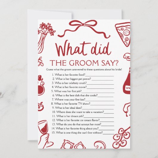 Italiaans Wat zei de bruidegom Vrijgezellenfeest s Kaart (Voorkant)