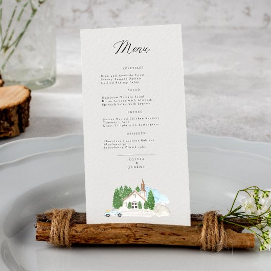 Italiaans watercolor huis bruiloft   menu