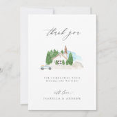 Italiaans Waterverf huis dank u bruiloft Bedankkaart (Voorkant)