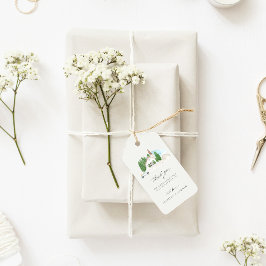 Italiaans Waterverf huis dank u bruiloft Cadeaulabel