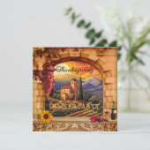 Italiaans Wijn Thanksgiving Diner Party Kaart (Staand voorkant)