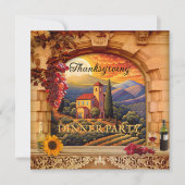 Italiaans Wijn Thanksgiving Diner Party Kaart (Voorkant)