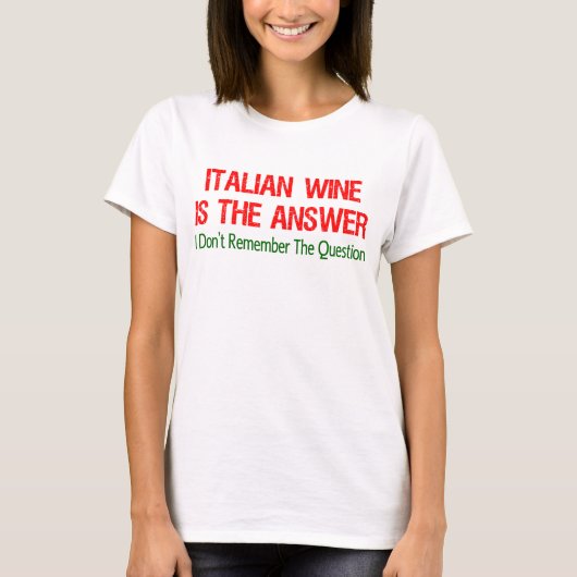 Italiaans wijnantwoord t-shirt (Voorkant)