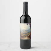 Italiaans wijngaardlandschap rustiek   wijn etiket (Voorkant)