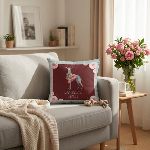 Italiaans Windhond Mopshond Bloemen Geruit Kussen