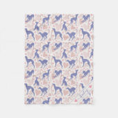 Italiaans windhound Hearts Periwinkle Pattern Name Fleece Deken (Voorkant)