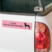 Italiaans windschiet op roze hartpatroon bumpersticker (Op Truck)