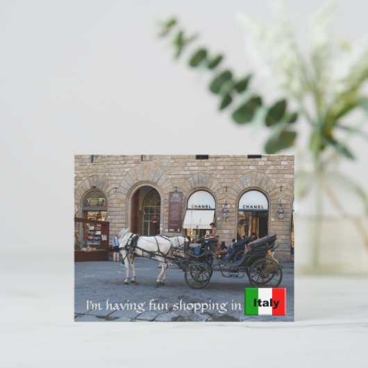 Italiaans winkelbedrijf Fashionable Florence Itali Briefkaart (Staand voorkant)