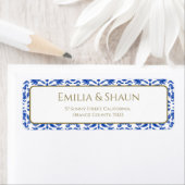 Italiaans Wit en Blauw Terugkeeradresetiket Etiket (Insitu)