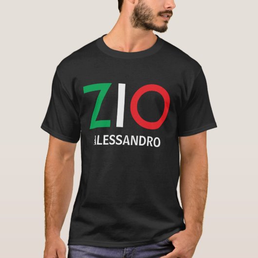 Italiaans Zio Groen Wit Rood Oom T-shirt (Voorkant)