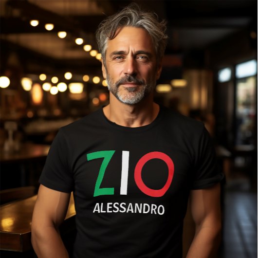 Italiaans Zio Groen Wit Rood Oom T-shirt