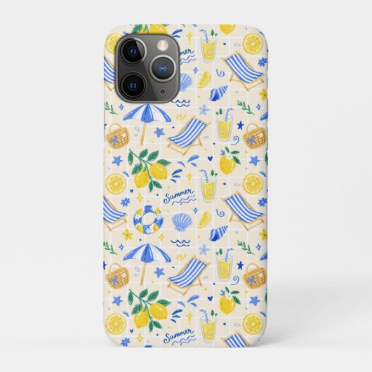 Italiaans Zomer Citroen Strand Patroon Case-Mate iPhone Case (Achterkant)