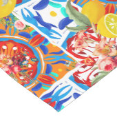 Italiaans, zomer, citrusvruchten, bloemmotief   medium tafelloper (Hoek)