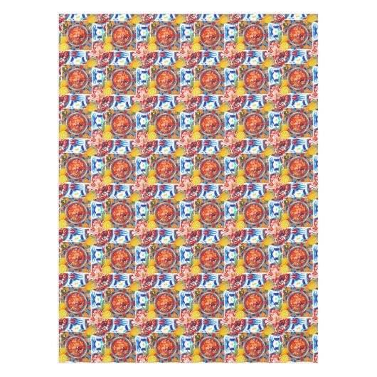 Italiaans, zomer, citrusvruchten, bloemmotief    tafelkleed (Voorkant)