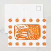 Italiaans zomer Linocut Design - Ingeblikte sardin Briefkaart (Voorkant / Achterkant)