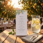 Italiaans zomerse trouwmenu met citroen Flat Menu