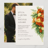 Italiaans Zonsondergang Sinaasappel Groene Bloem B Kaart (Voorkant / Achterkant)