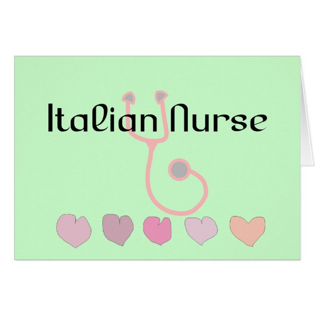 Italiaans zuster Gifts—Hearts & Stethoscoopontwerp (Voorkant Horizontaal)