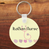 Italiaans zuster Gifts—Hearts & Stethoscoopontwerp Sleutelhanger (Voorkant)
