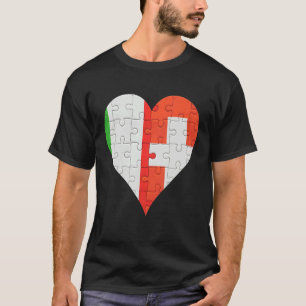 Italiaans Zwitsers vlaggenhart T-shirt