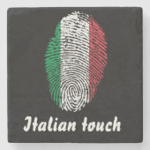 Italiaanse aanraakvingerafdruk stenen onderzetter (Voorkant)