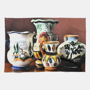 Italiaanse aardewerk theedoek