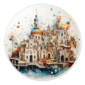 Italiaanse Abstracte architectuur Keramische Knop (Voorkant)