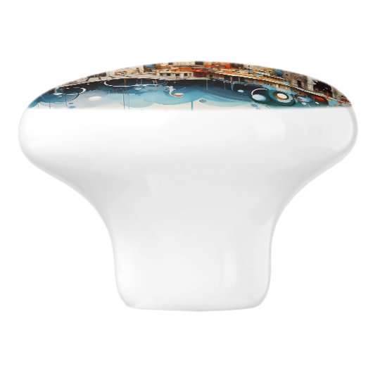 Italiaanse Abstracte architectuur Keramische Knop (Zijkant)