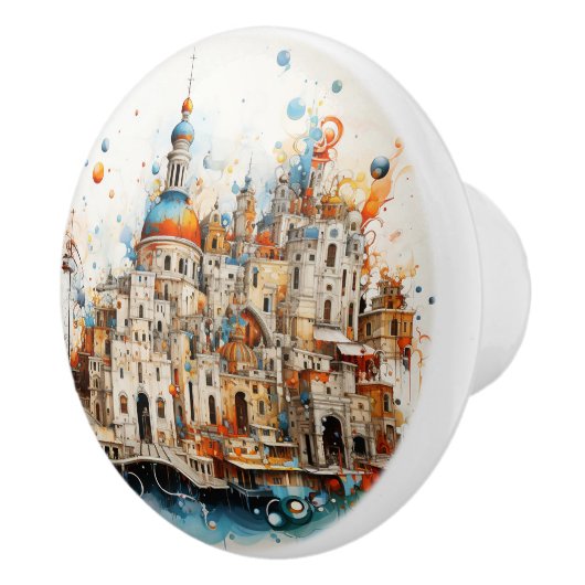 Italiaanse Abstracte architectuur Keramische Knop (Rechts)