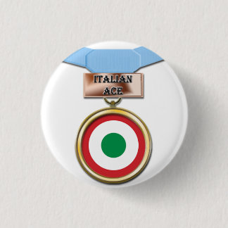 Italiaanse Ace-medaille Ronde Button 3,2 Cm