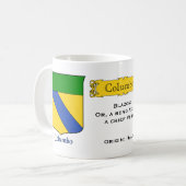 Italiaanse achternaam Columbo Heraldic Shield en B Koffiemok (Voorkant links)