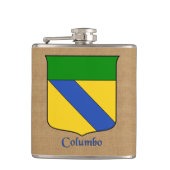 Italiaanse achternaam Columbo Historisch Schild Heupfles (Voorkant)