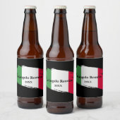 Italiaanse achternaam Custom Flag Kleuren Reunion Bier Etiket (Flessen)