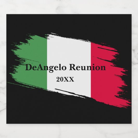 Italiaanse achternaam Custom Flag Kleuren Reunion Bier Etiket (Enkel label)